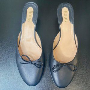 Rouje Gaelle Kitten Mules Black Leather FR 38 US 7